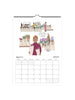 Calendar page for April 2027 with illustrations of florists and flowers on a white background