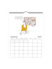 Calendar for January 2027 with an illustration of a person and a thought bubble on a white background.