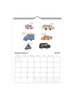 Calendar page for September 2026 with cartoon vans on a white background